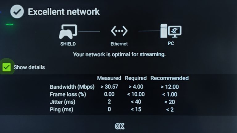 Nvidia Test says I have fast enough internet