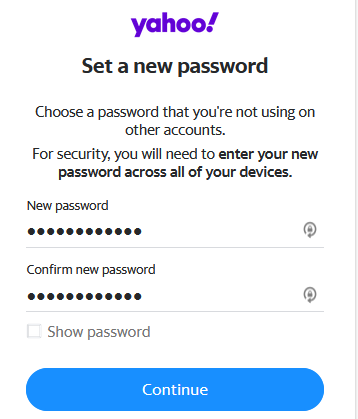 Yahoo asking if I want to be texted a code to login